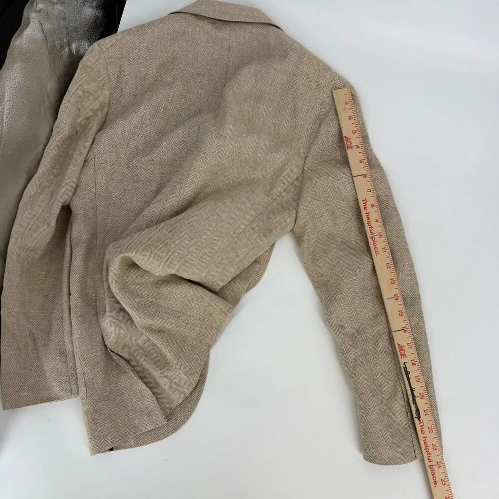 Spier & MacKay Wool Linen Blend Wheat Sportcoat 3 Button Patch Pocket Size 36